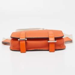Loewe Orange/Beige Grained Leather Military Belt Bag  