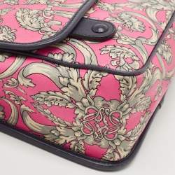 Pre Owned Loewe Pink/Grey Printed Leather Limited Edition Messenger Bag