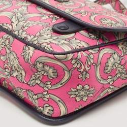 Pre Owned Loewe Pink/Grey Printed Leather Limited Edition Messenger Bag