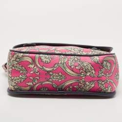 Pre Owned Loewe Pink/Grey Printed Leather Limited Edition Messenger Bag