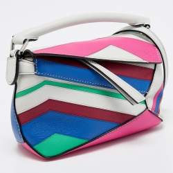 Loewe Multicolor Leather Mini Zig-Zag Puzzle Edge Shoulder Bag