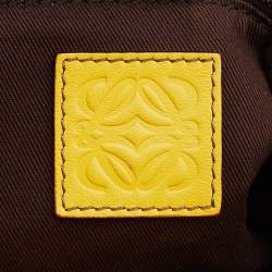Loewe Yellow Leather Logo Embossed Hobo