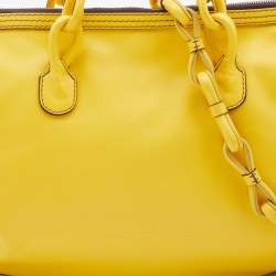 Loewe Yellow Leather Logo Embossed Hobo