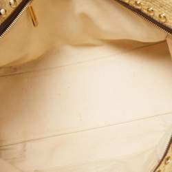 Loewe Cream/Brown Raffia and Leather Amazona 36 Satchel 