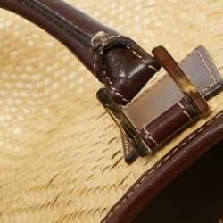 Loewe Cream/Brown Raffia and Leather Amazona 36 Satchel 