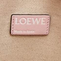 Pre Owned Loewe Pink Embossed Leather Anagram T Pouch