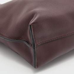 Pre Owned Loewe Burgundy Leather Flamenco Crossbody Bag