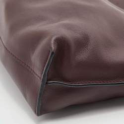 Pre Owned Loewe Burgundy Leather Flamenco Crossbody Bag