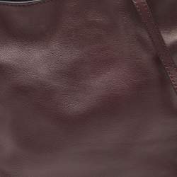 Pre Owned Loewe Burgundy Leather Flamenco Crossbody Bag