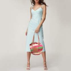 LOEWE Shigra Pattern Woven Straw Basket Bag