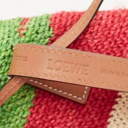 LOEWE Shigra Pattern Woven Straw Basket Bag