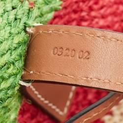 LOEWE Shigra Pattern Woven Straw Basket Bag