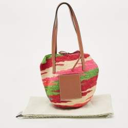 LOEWE Shigra Pattern Woven Straw Basket Bag