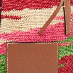 LOEWE Shigra Pattern Woven Straw Basket Bag