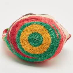 LOEWE Shigra Pattern Woven Straw Basket Bag