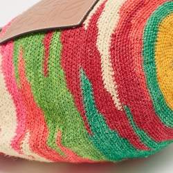 LOEWE Shigra Pattern Woven Straw Basket Bag