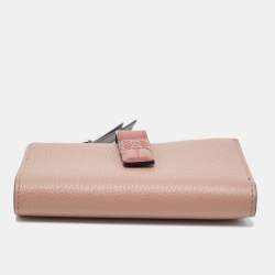 Loewe Old Rose Leather Bifold Compact Wallet