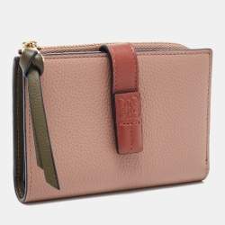 Loewe Old Rose Leather Bifold Compact Wallet