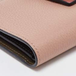 Loewe Old Rose Leather Bifold Compact Wallet