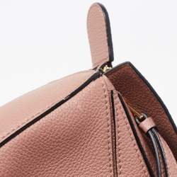 Pre Owned Loewe Old Rose Leather Small Puzzle Shoulder Bag