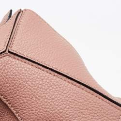 Pre Owned Loewe Old Rose Leather Small Puzzle Shoulder Bag