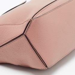 Pre Owned Loewe Old Rose Leather Small Puzzle Shoulder Bag