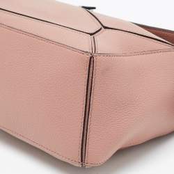Pre Owned Loewe Old Rose Leather Small Puzzle Shoulder Bag