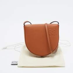 Pre Owned Loewe Brown Leather Mini Heel Duo Pouch Bag