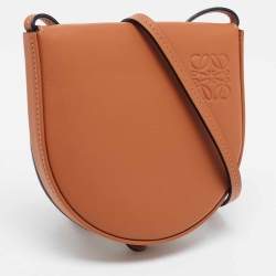 Pre Owned Loewe Brown Leather Mini Heel Duo Pouch Bag
