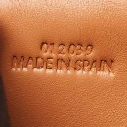 Pre Owned Loewe Brown Leather Mini Heel Duo Pouch Bag