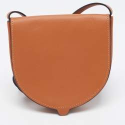 Pre Owned Loewe Brown Leather Mini Heel Duo Pouch Bag
