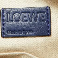 Pre Owned Loewe Multi Tone Blue Leather Mini Puzzle Pochette Bag