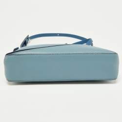 Pre Owned Loewe Multi Tone Blue Leather Mini Puzzle Pochette Bag