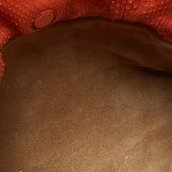 Pre Owned Loewe Orange Snakeskin Flamenco Clutch Bag