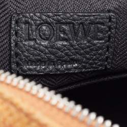 Pre Owned Loewe Tan/Black Wool and Leather Messenger Bag