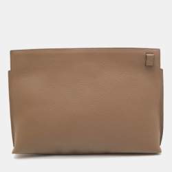 Loewe Beige/Grey Leather T Slim Pouch