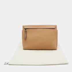 Loewe Beige/Grey Leather T Slim Pouch