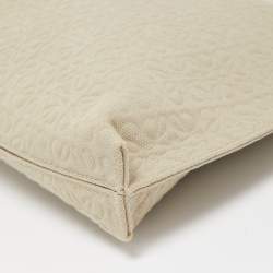 مملوكة مسبقًا Loewe Khaki/Tan Canvas and Leather Anagram T Pouch