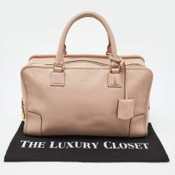 Loewe Pink Leather Amazona 36 Satchel