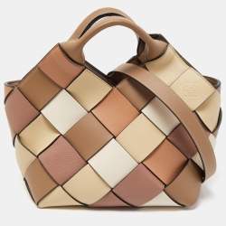 Loewe Multicolor Woven Leather Small Surplus Basket Bag