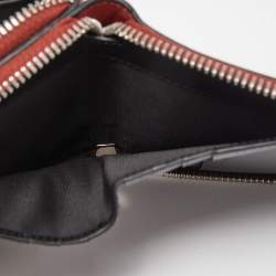 Pre Owned Loewe Red Anagram Leather Double Zip Wallet