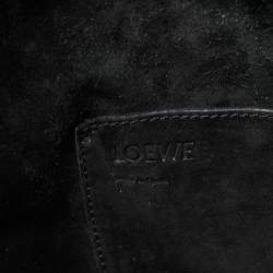 Pre Owned Loewe Black Anagram Canvas and Leather Balloon Bucket Bag