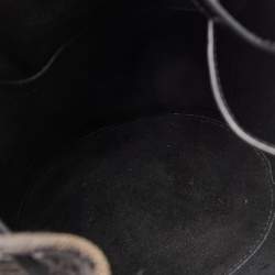 Pre Owned Loewe Black Anagram Canvas and Leather Balloon Bucket Bag