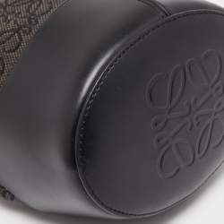 Pre Owned Loewe Black Anagram Canvas and Leather Balloon Bucket Bag