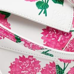 مملوكة مسبقًا Loewe Pink/White Rose Print Leather Mini Puzzle Shoulder Bag