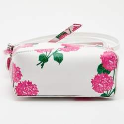 مملوكة مسبقًا Loewe Pink/White Rose Print Leather Mini Puzzle Shoulder Bag