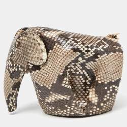 Loewe Brown Python Elephant Shoulder Bag