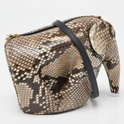 Loewe Brown Python Elephant Shoulder Bag