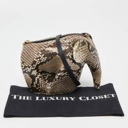 Loewe Brown Python Elephant Shoulder Bag