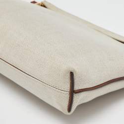 Loewe Off White Herringbone Fabric T Pouch